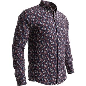 J. Crew Organic Cotton Floral Poplin Stretch Slim Fit Button Down Shirt Men's L